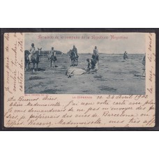 GAUCHOS LA CARNEADA ANTIGUA TARJETA POSTAL